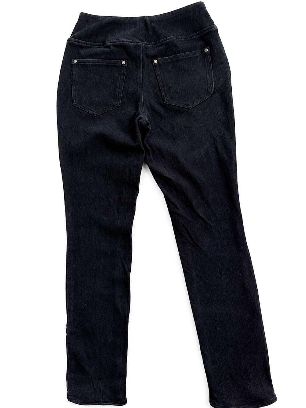 Belle by Kim Gravel Jeggings Size 2 Black Pull-On Stretch Pants Tulip Hem - Picture 3 of 8